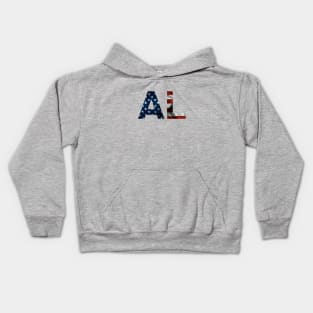 Alabama  American Flag Abbreviation Kids Hoodie